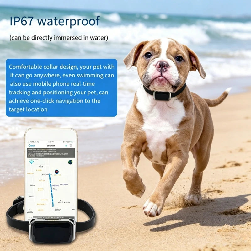 🐾 Rastreador GPS para Mascotas IP67 – Localizador en Tiempo Real para Perros y Gatos