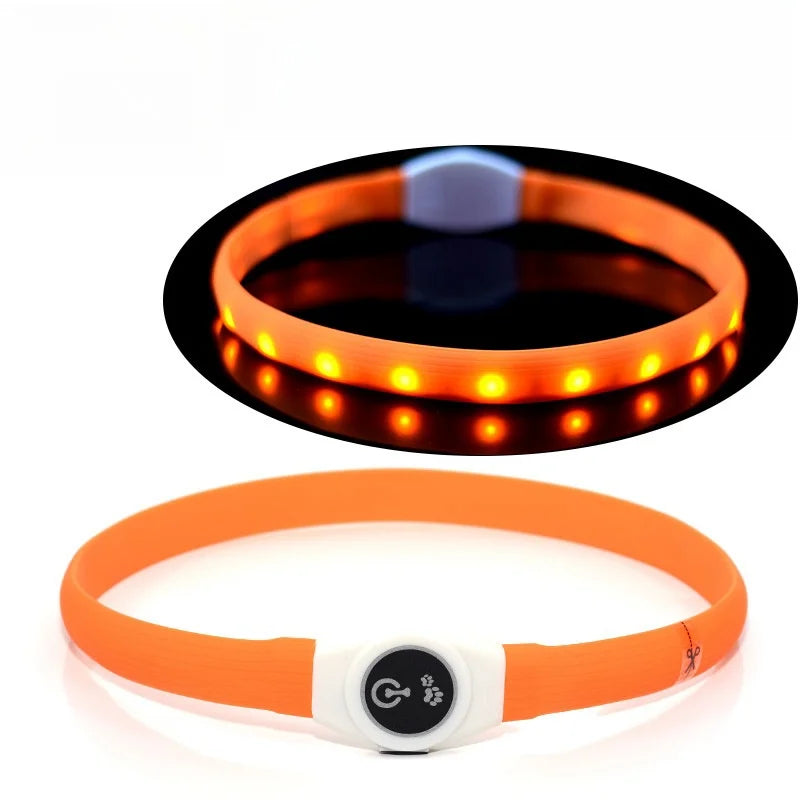 Collar LED Luminoso para Perros – Impermeable, Recargable USB, Seguridad Nocturna