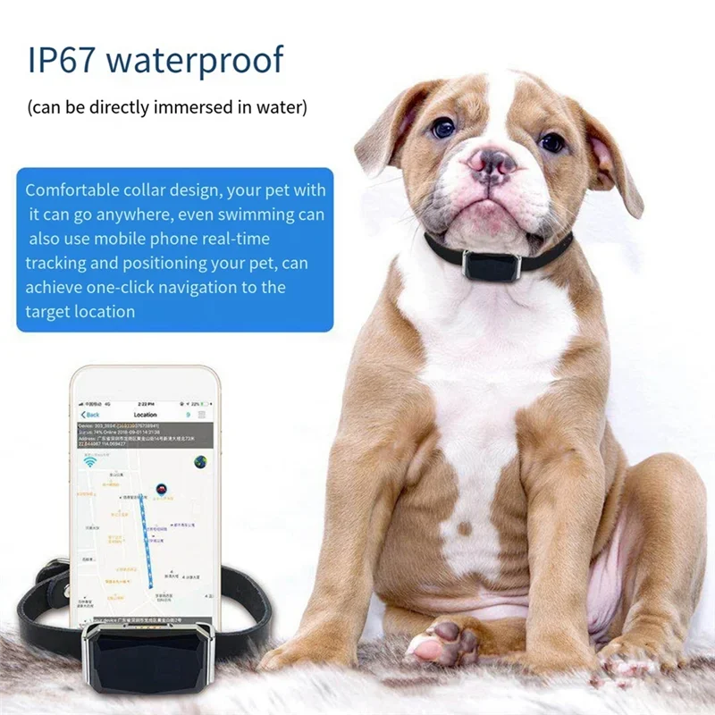 🐾 Rastreador GPS para Mascotas IP67 – Localizador en Tiempo Real para Perros y Gatos