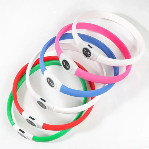 Collar LED Luminoso para Perros – Impermeable, Recargable USB, Seguridad Nocturna