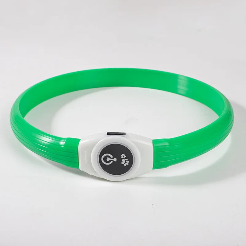Collar LED Luminoso para Perros – Impermeable, Recargable USB, Seguridad Nocturna