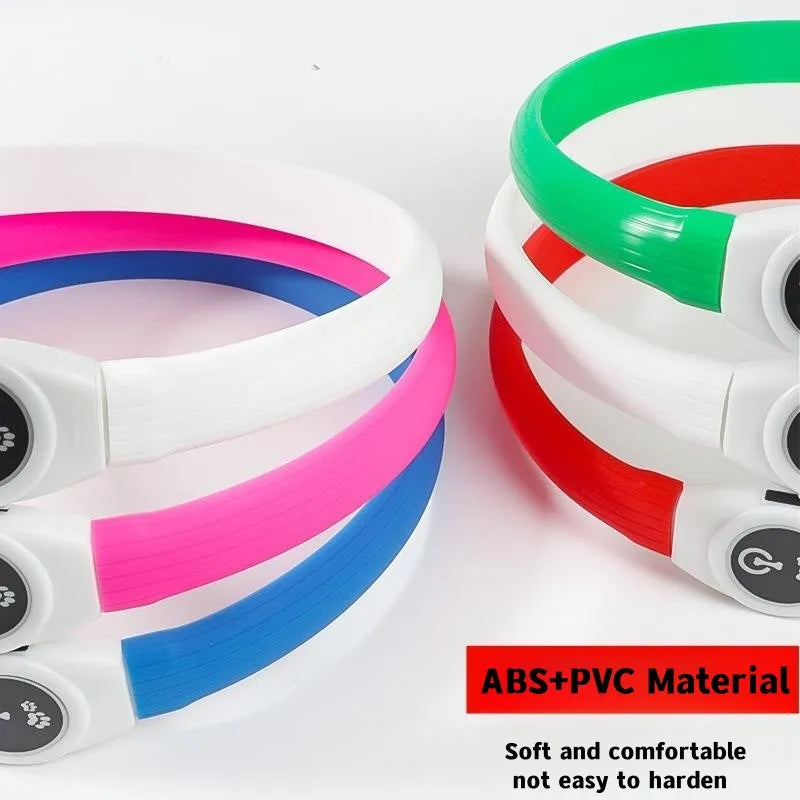 Collar LED Luminoso para Perros – Impermeable, Recargable USB, Seguridad Nocturna