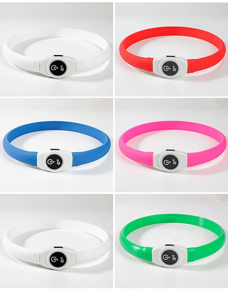 Collar LED Luminoso para Perros – Impermeable, Recargable USB, Seguridad Nocturna