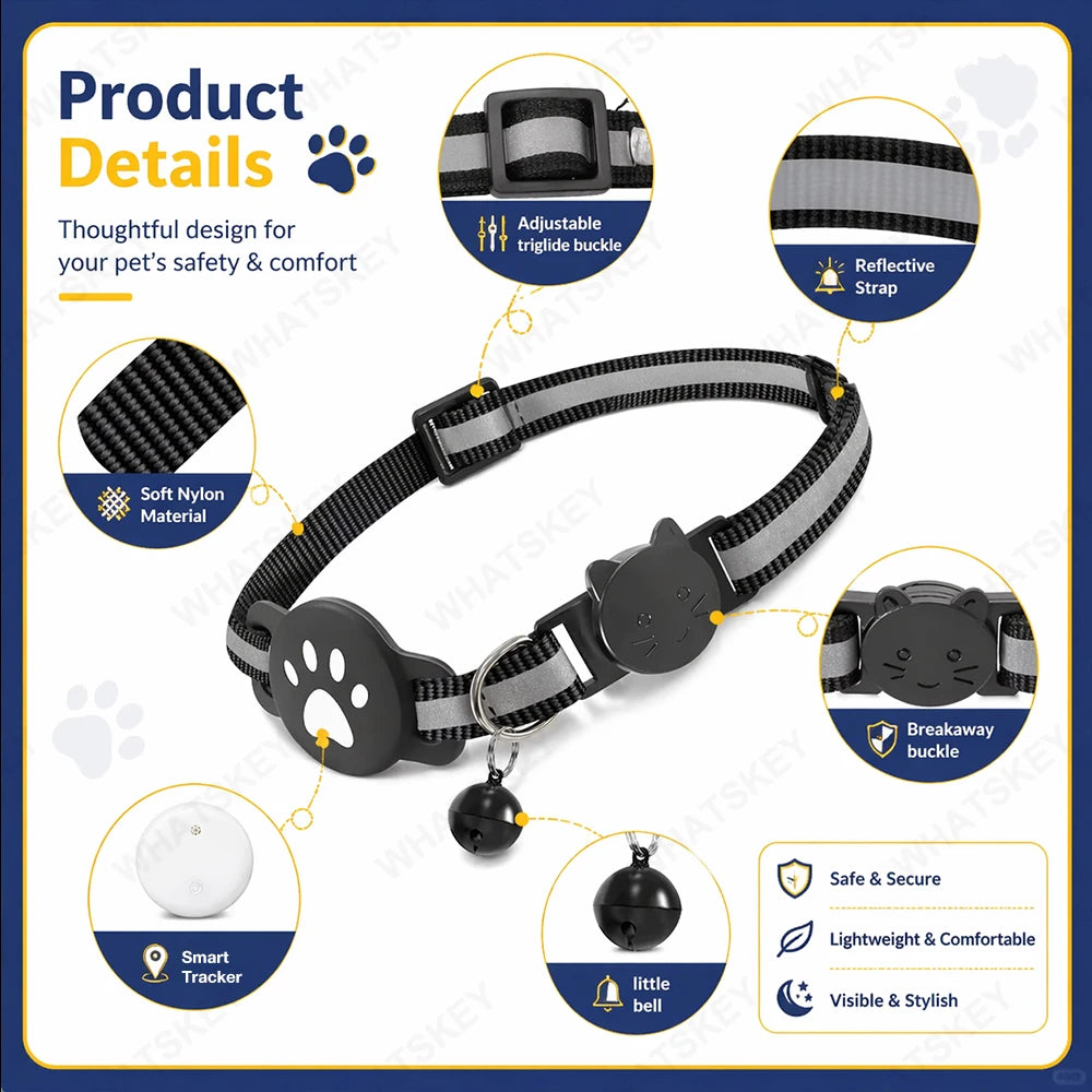 🐾 Collar GPS Inteligente para Mascotas – Google Find My & AirTag | Perros y Gatos
