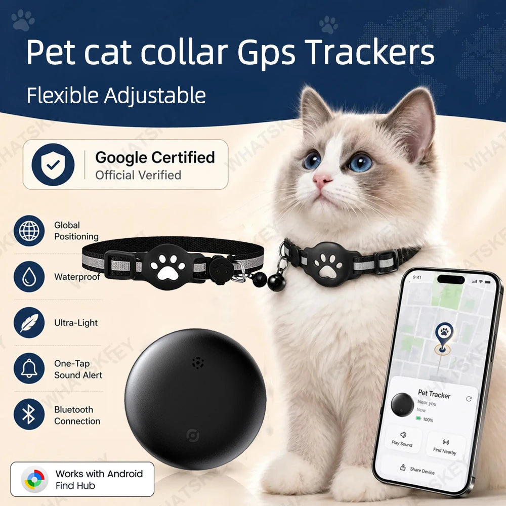 🐾 Collar GPS Inteligente para Mascotas – Google Find My & AirTag | Perros y Gatos
